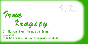 irma kragity business card